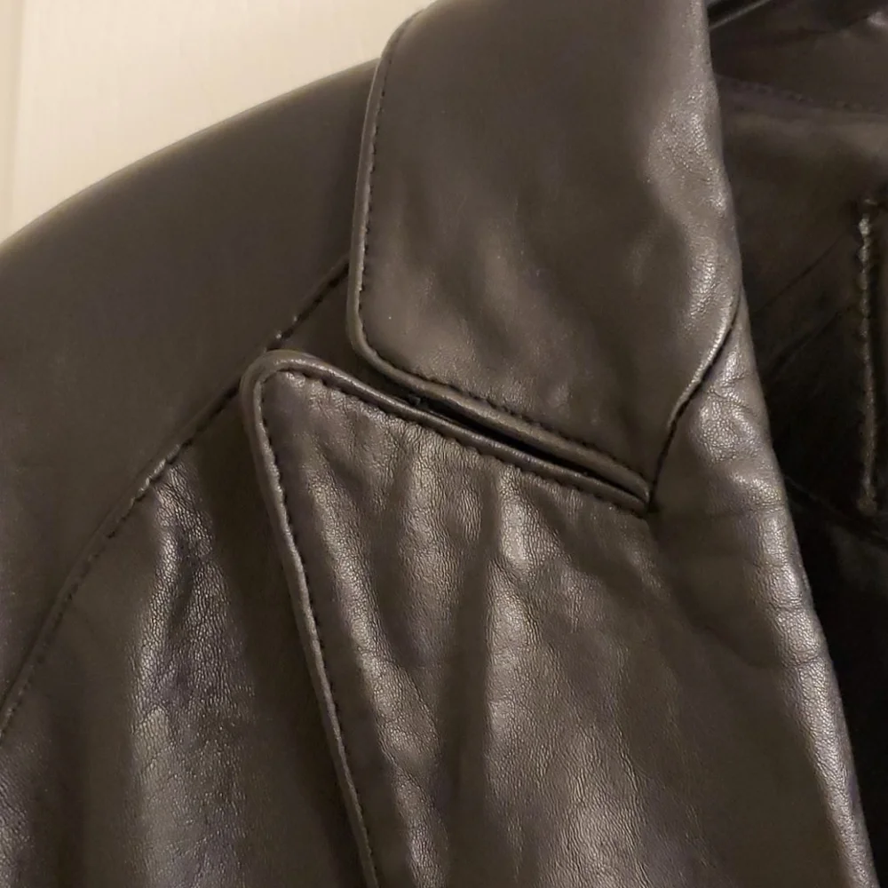 The Limited Vintage Genuine Black Leather Full Length Trenchcoat S
